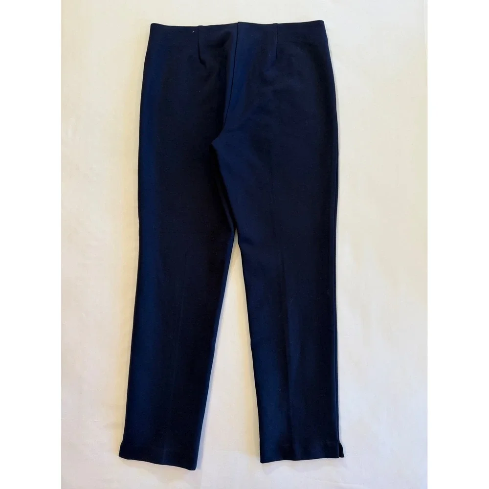 Navy Blue Ankle‎ Trousers Chico's Pull On Stretch Ponte Pants Size 1 Medium